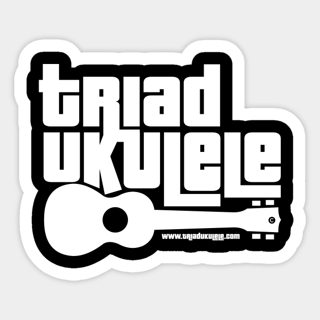 Triad Ukulele Logo White Sticker by Sara Howard